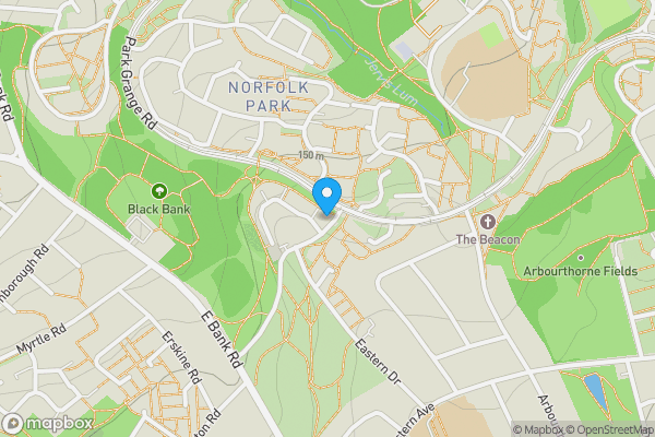 Map location for 6 Kenninghall View, Norfolk Park, Sheffield, S2 3WX