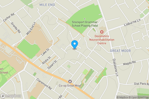 Map location for Flat 4 Hampstead House, Hampstead Lane, Great Moor, SK2 7PS, Great Moor