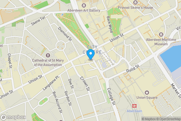 Map location for Flat 1A, 16, Bridge Street, Aberdeen, Aberdeenshire, AB11 6JJ