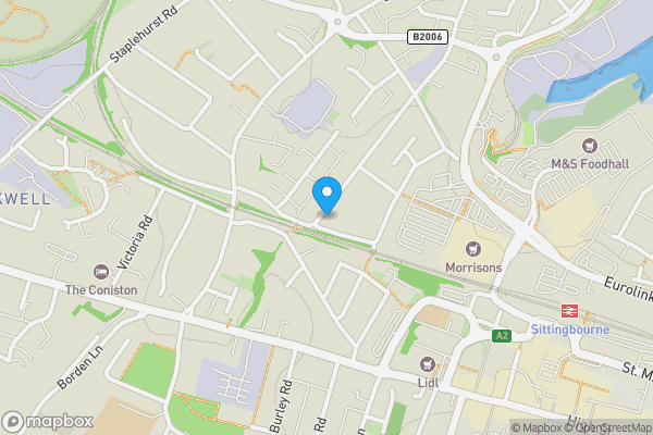 Map location for 121 Charlotte Street, Sittingbourne, Kent, ME10 2JX