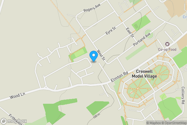 Map location for 77 Wood Avenue, Creswell, Worksop, Nottinghamshire, S80 4EG
