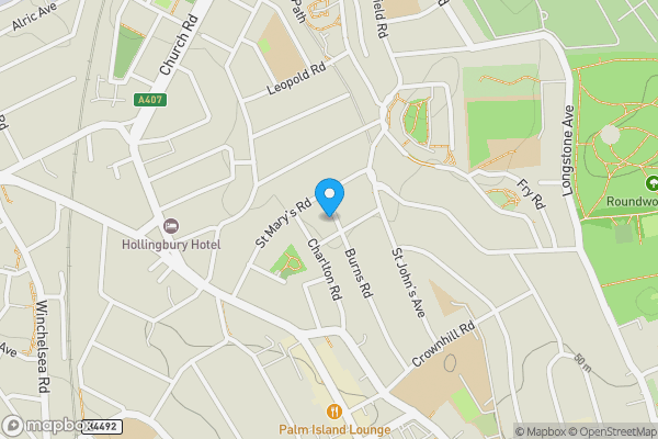 Map location for 105A Burns Road, Willesden, London, NW10 4DU