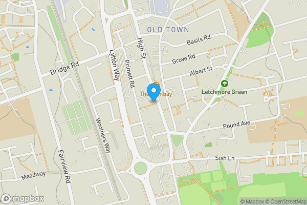Map location for 106 High Street, Stevenage, Hertfordshire SG1 3DW
