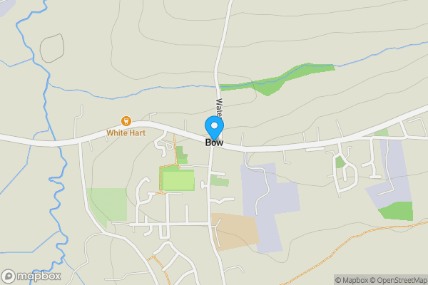 Map location for White Hart Hotel, Bow, Crediton, Devon, EX17 6EN