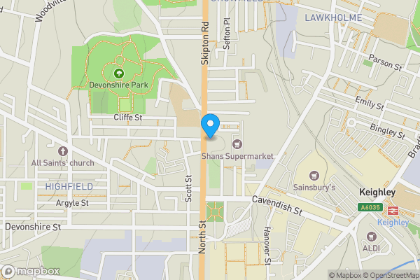 Map location for The Picture House, North Street, Keighley, West Yorkshire, BD21 3AF