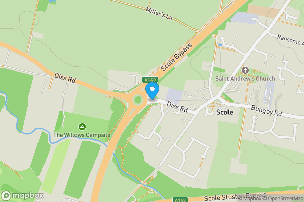 Map location for White Lodge, Diss Road, Scole, Diss, IP21 4DH