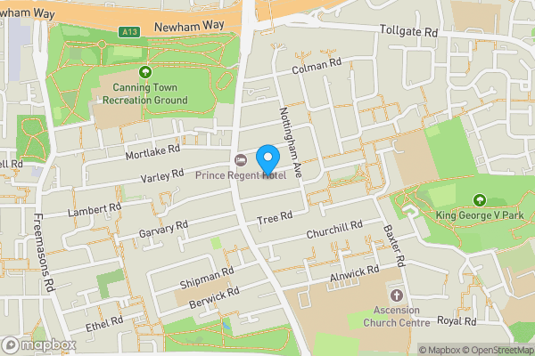Map location for Ground Floor Flat, 18 Bingley Road, London, E16 3JR