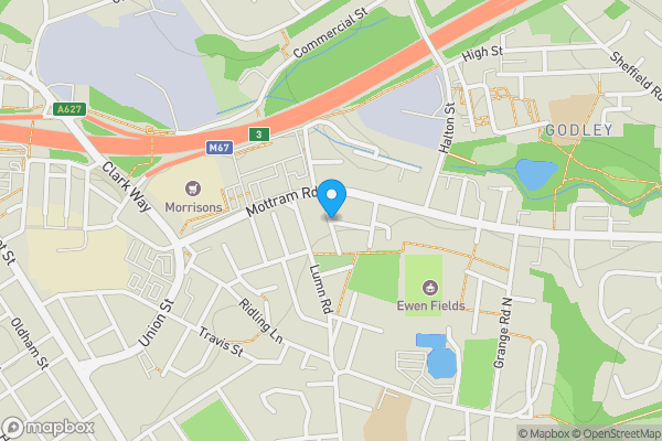 Map location for Boston Street, Hyde, Greater Manchester, SK14