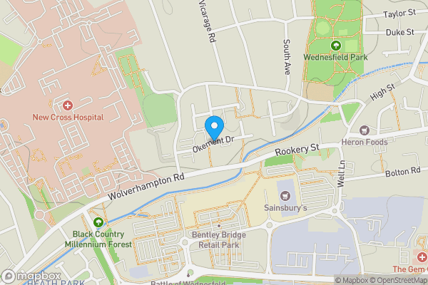 Map location for 49 St. Cecilias Okement Drive, Wolverhampton, West Midlands, WV11 1XD