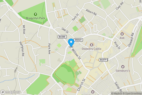 Map location for Willow Street, Oswestry, SY11