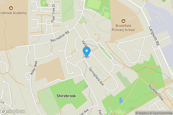 Map location for Laburnum Avenue, Mansfield, Nottinghamshire, NG20 8LE