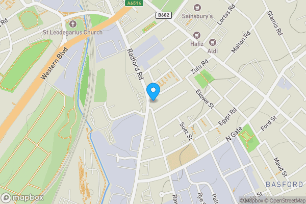 Map location for 548A Radford Road, Nottingham NG7 7EA