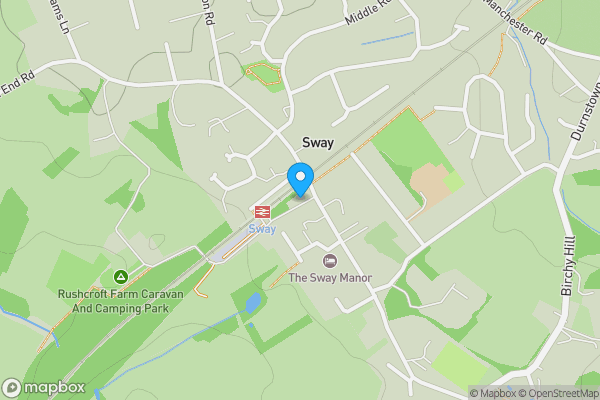 Map location for Land Behind 1 Smythe Gardens, Station Road, Sway, Hampshire, SO41 6BF