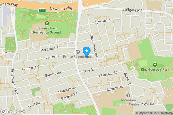 Map location for Ground Floor Flat, 18 Bingley Road, London, E16 3JR