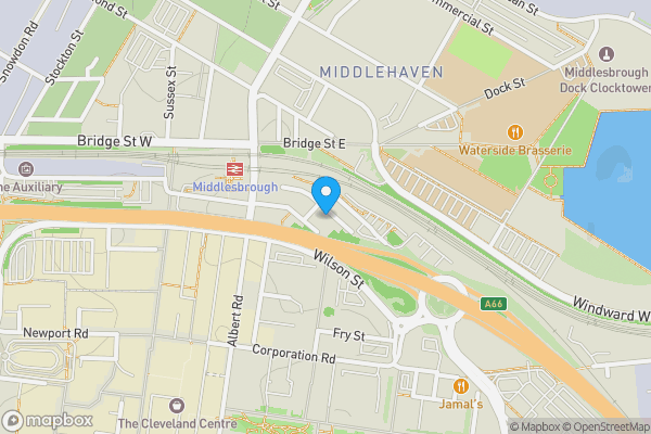 Map location for Exchange House, 6 Marton Road, Middlesbrough, North Yorkshire TS1 1DB