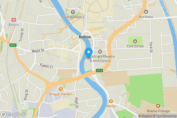 Map location for Flat 10, Haven Hall, South Square, Boston, Lincolnshire PE21 6HX