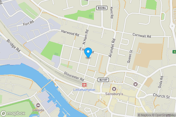 Map location for 41 Gloucester Place, Littlehampton, West Sussex, BN17 7AL