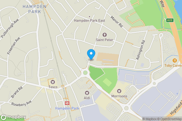 Map location for 5/5a Queens Parade, The Hydneye, Eastbourne, East Sussex BN22 9BU