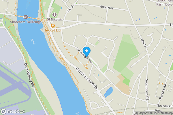 Map location for Connaught Avenue, Shoreham-By-Sea