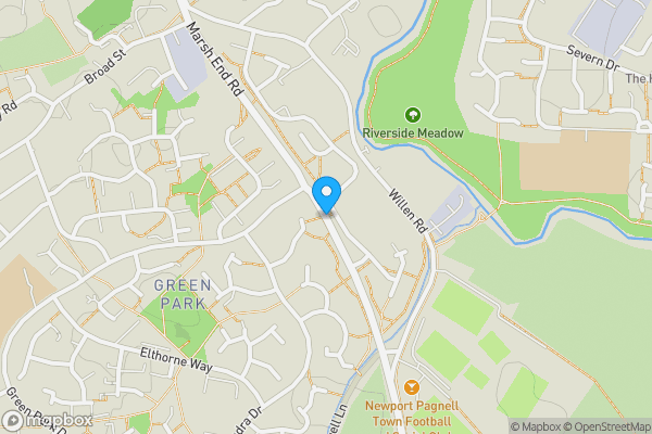 Map location for Part of Land In Marsh End Road, Newport Pagnell, Buckinghamshire, MK16 0LG