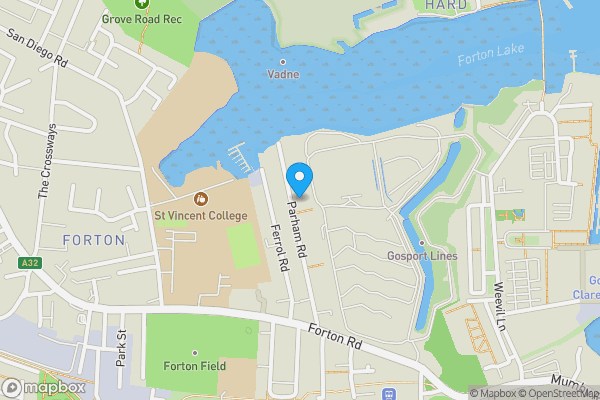 Map location for 84 Parham Road, Gosport, Hampshire, PO12 4UE