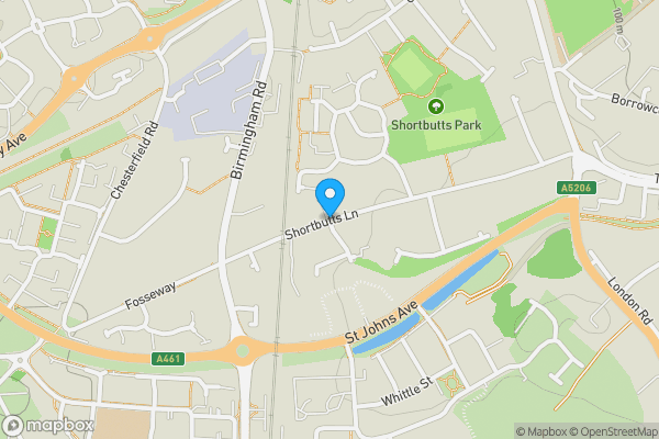 Map location for 5 The Hedgerows, Shortbutts Lane, Lichfield, Staffordshire, WS14 9BU