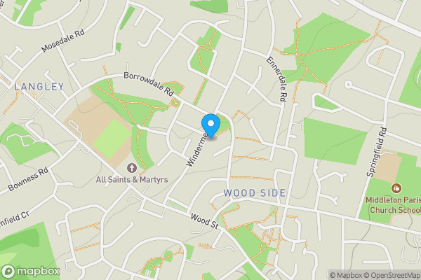 Map location for 44 Windermere Road, Middleton, M24 5RD