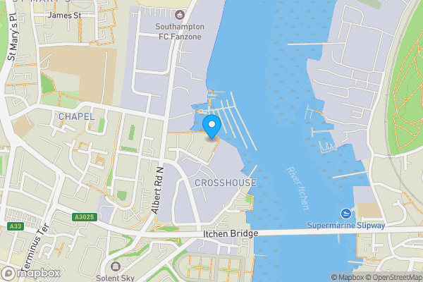 Map location for Headlease to Flats 1-46 Elm Quay, Thomas Blake Avenue, SOUTHAMPTON, Hampshire, SO14 5DL