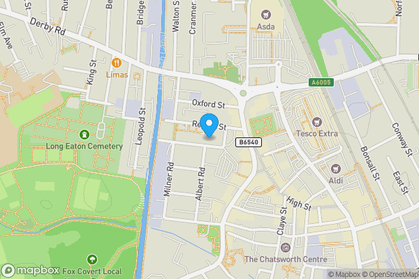 Map location for 18 Lawrence Street, Long Eaton, Nottingham, NG10 1JY