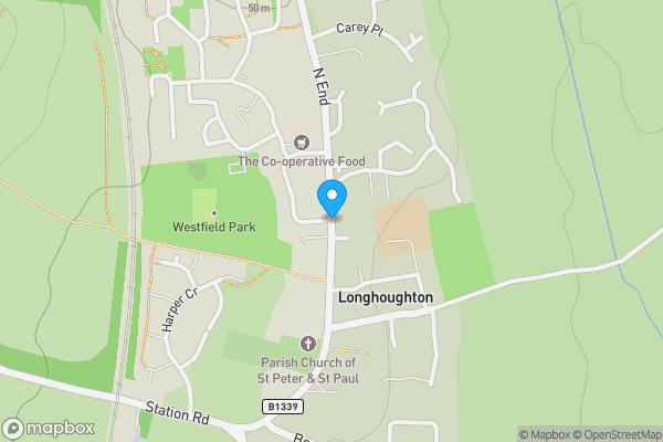 Map location for North End, Longhoughton, Alnwick , NE66 3JG