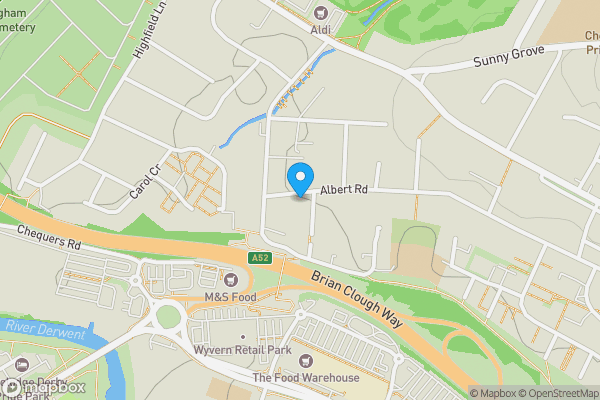 Map location for 8 Albert Road Chaddesden, Derby, Derbyshire, DE21 6SL