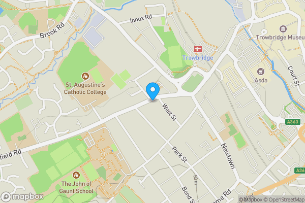 Map location for 41 Wingfield Road, Trowbridge, Wiltshire BA14 9EF