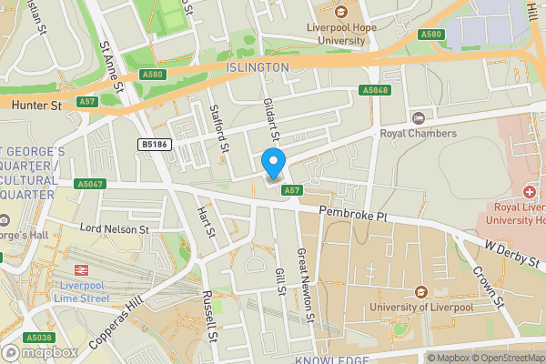 Map location for Apt. 10 Justine Mansions 4 Riding Street, Liverpool, L3 5NP