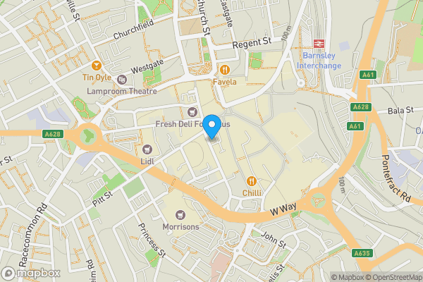 Map location for 6-8 Wellington Street, Barnsley, South Yorkshire, S70 1SS