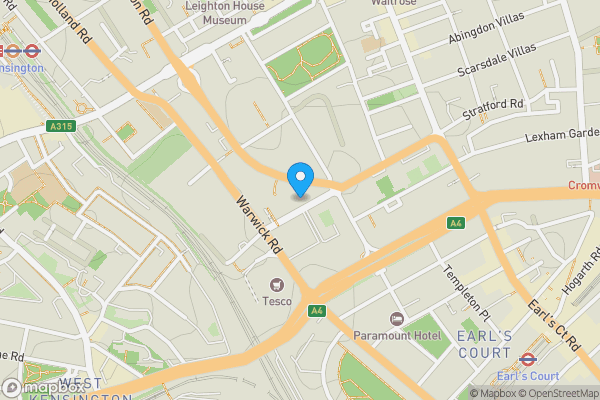 Map location for 56 Pembroke Road, Kensington, London, W8 6NX