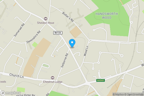 Map location for 38 Handsworth Wood Road, Handsworth Wood, Birmingham, B20 2DS