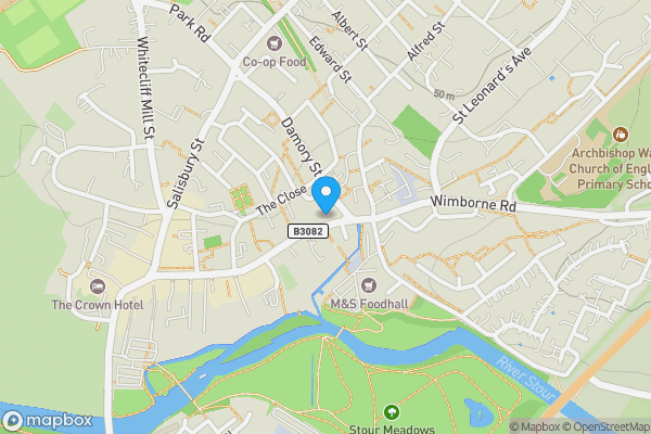 Map location for 10 East Street, Blandford Forum, Dorset, DT11 7DR