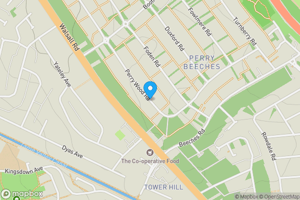 Map location for Perry Wood Road, BIRMINGHAM, West Midlands, B42 2BG