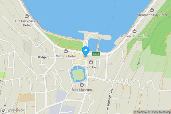 Map location for 4 High St, 18 Room Esplanade Hotel, Bar and Restaurant, Rothesay, Isle of Bute, PA20 9AR