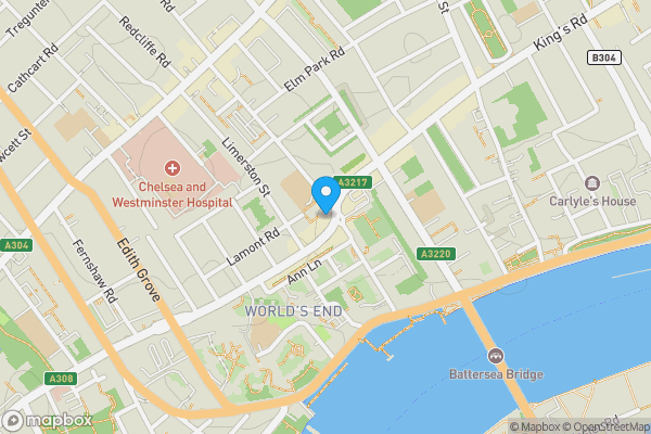 Map location for 406, Kings Road, Chelsea, London, SW10 0LJ