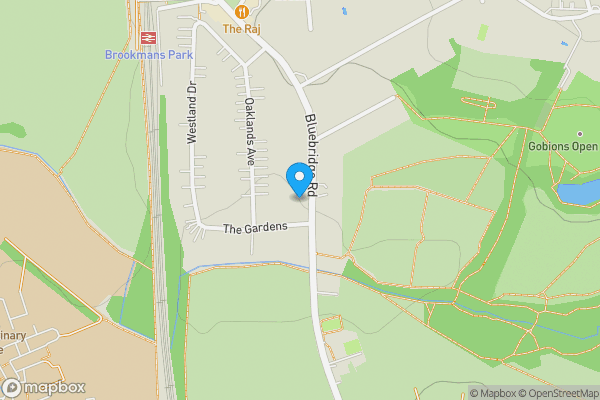 Map location for 73 Bluebridge Road, Brookman’s Park, Hatfield, Hertfordshire AL9 7UW