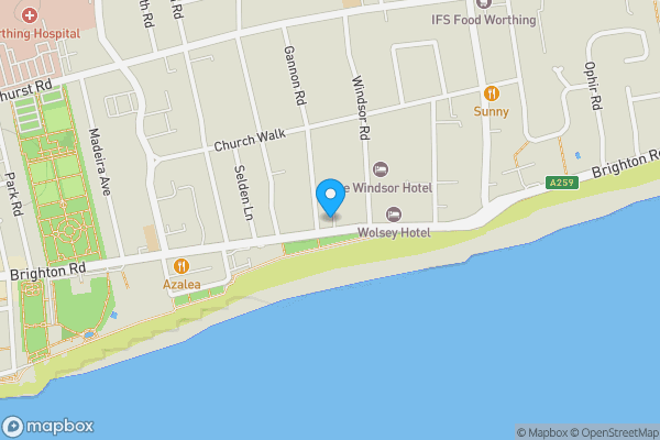 Map location for 153 Brighton Road, Worthing, West Sussex, BN11 2EU