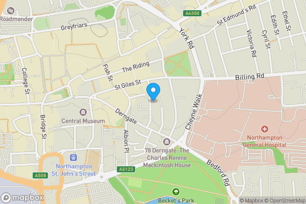 Map location for Flat 1, 30 Hazelwood Road, Northampton, Northamptonshire, NN1 1LN