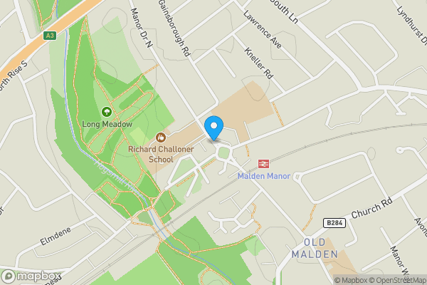 Map location for Manor Drive North, NEW MALDEN, Surrey, KT3 5PD