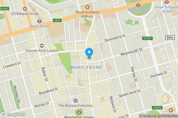 Map location for Flat 4 Strathray House, 30 Marylebone High Street, London, W1U 4PN