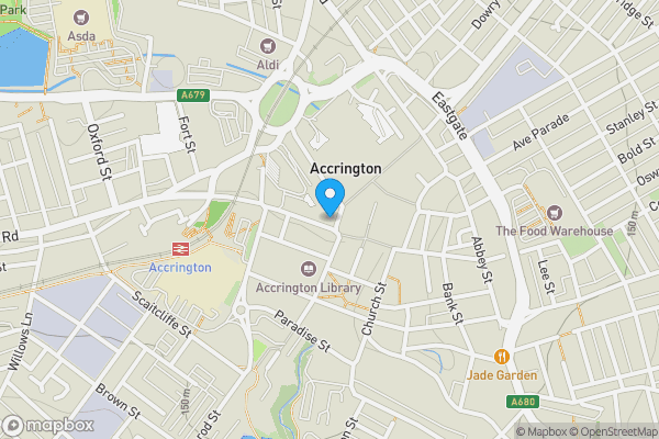 Map location for Units 1-2 & 3 Broadway & Units 4a, 4b & 6 Cornhill, Accrington, Lancashire, BB5 1EX