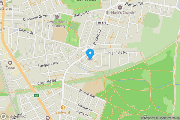 Map location for Greenway Avenue, Levenshulme, Manchester, M19
