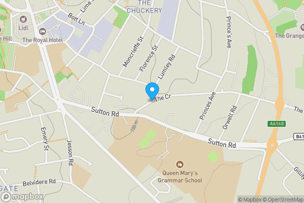 Map location for The Crescent, Walsall, West Midlands, WS1 2BX