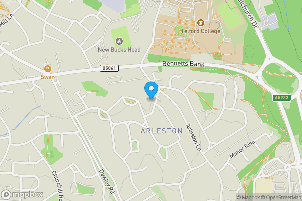 Map location for 16 Woollam Road Arleston, Telford, Shropshire, TF1 2LW
