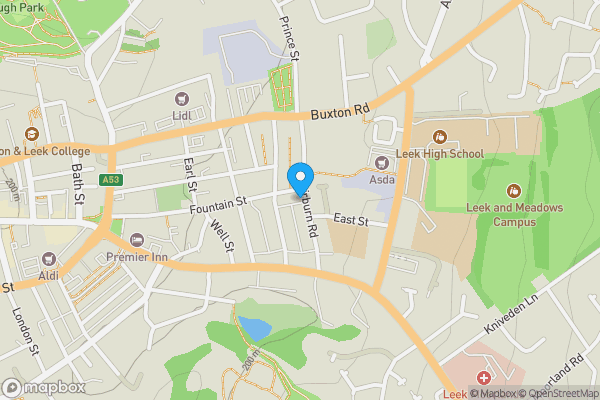 Map location for 47 Shirburn Road, Leek, Staffordshire ST13 6LD